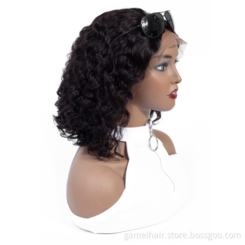 China Human Hair Wig Vendors Deep Curly Malaysian Cuticle Aligned Hair Extension Front Lace Short Bob Cut 10-16 Inch Bob Wig